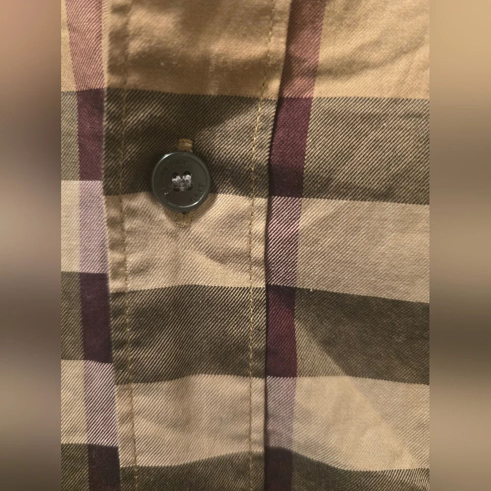 Burberry Brit Men's Beige Vintage Check Button Down Shirt XXL EUC - Picture 12 of 15